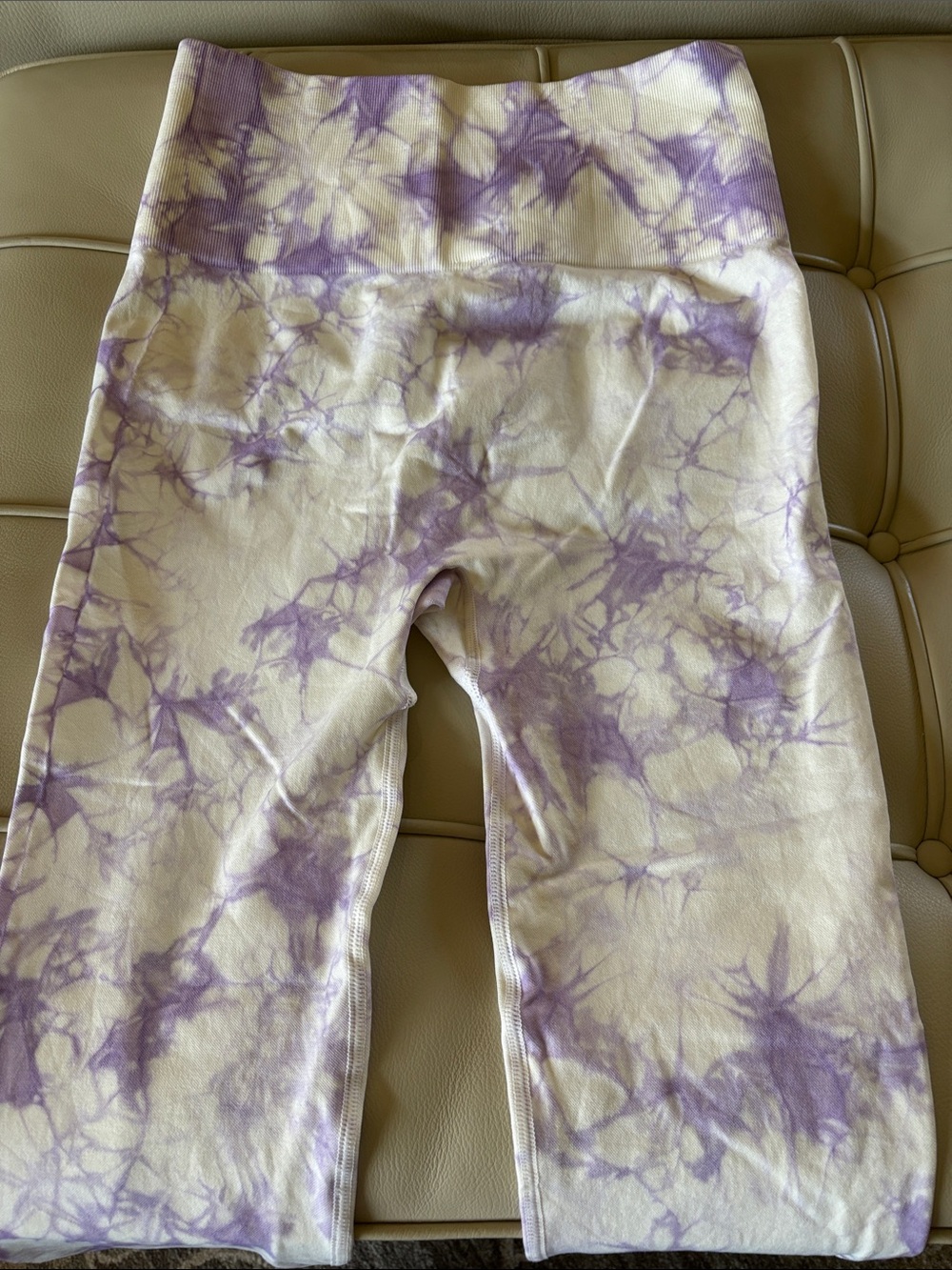 Tie-Dye High-Waist leggings - Lavender on White